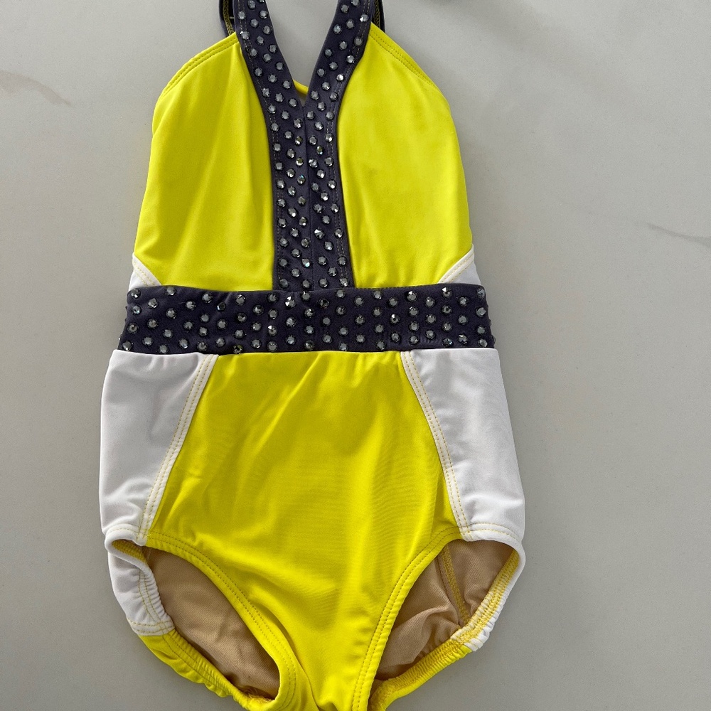 Dance Costume - CH MED -  Neon Yellow Jazz Costume